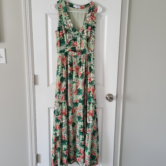Lost + Wander Anthropologie Island Hopper Floral Print Maxi - Picture 2 of 8